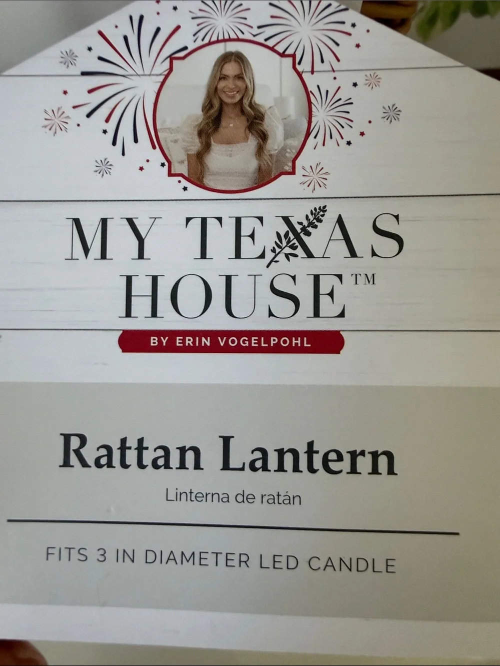 My Texas House Rattan Wicker Lantern - 12”
